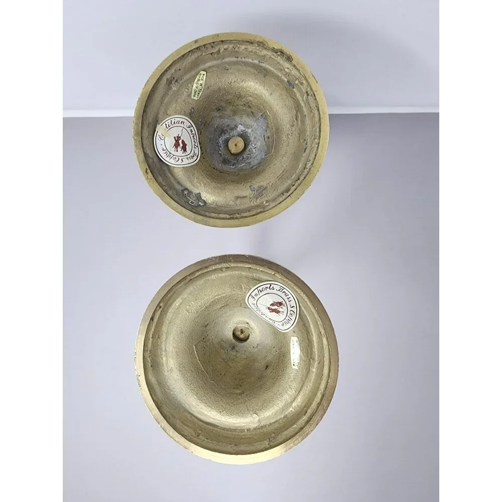 Vintage Brass Adjustable Candlestick Holders Pair Brass‎ & Copper Castilian